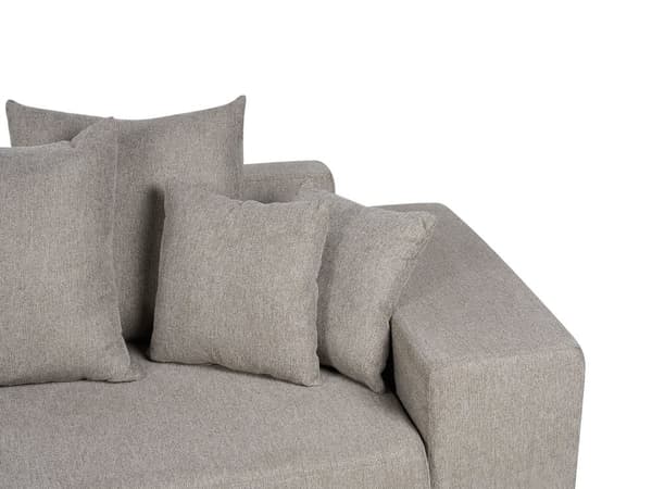 Sovesofa med Chaiselong Taupe 3 Personers Sofa L Formet Dyb Sofaseng Siddemøbel Blød Stofsofa Design Hjørnesovesofa med Opbevaring