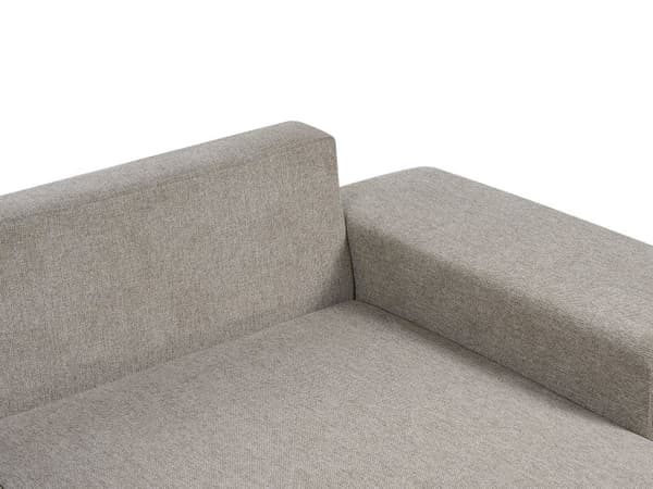 Sovesofa med Chaiselong Taupe 3 Personers Sofa L Formet Dyb Sofaseng Siddemøbel Blød Stofsofa Design Hjørnesovesofa med Opbevaring