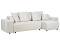 Miniatyrbillede 5 af 11: Sovesofa med Chaiselong Beige 3 Personers Sofa L Formet Dyb Sofaseng Siddemøbel Blød Stofsofa Design Hjørnesovesofa med Opbevaring