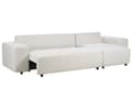 Miniatyrbillede 7 af 11: Sovesofa med Chaiselong Beige 3 Personers Sofa L Formet Dyb Sofaseng Siddemøbel Blød Stofsofa Design Hjørnesovesofa med Opbevaring