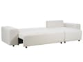 Miniatyrbillede 8 af 11: Sovesofa med Chaiselong Beige 3 Personers Sofa L Formet Dyb Sofaseng Siddemøbel Blød Stofsofa Design Hjørnesovesofa med Opbevaring