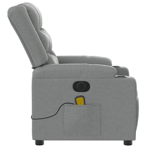 vidaXL Elektrisk massagefåtölj ljusgrå tyg