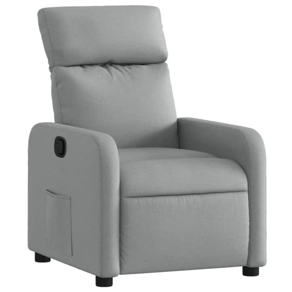 vidaXL Reclinerfåtölj ljusgrå tyg