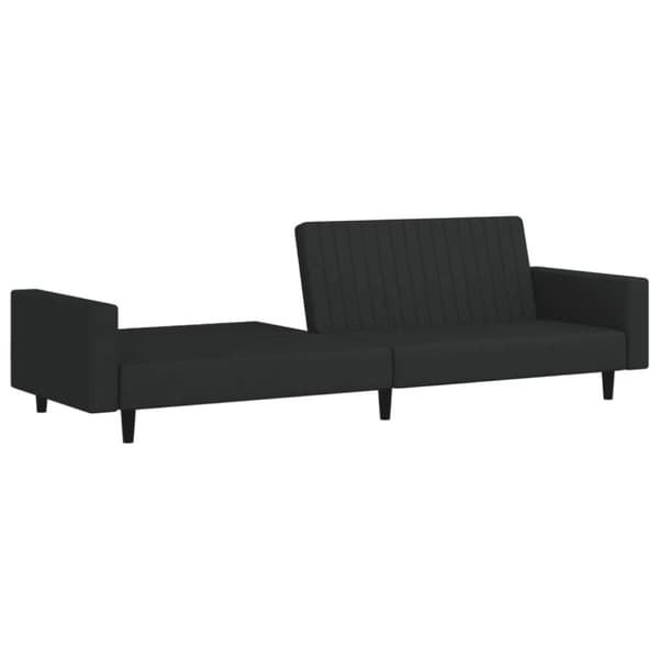 vidaXL Bäddsoffa 2-sits svart sammet