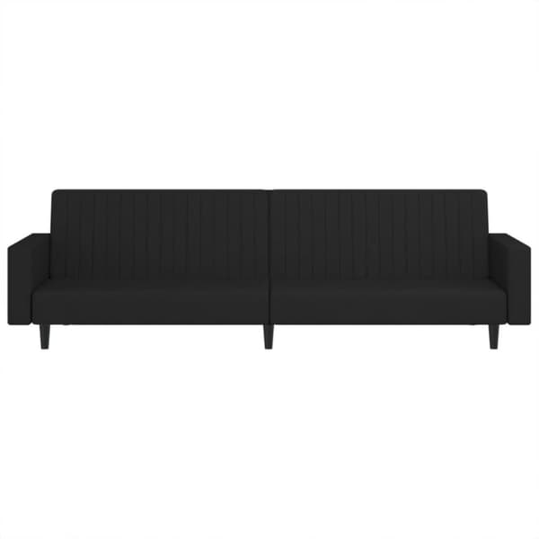 vidaXL Bäddsoffa 2-sits svart sammet