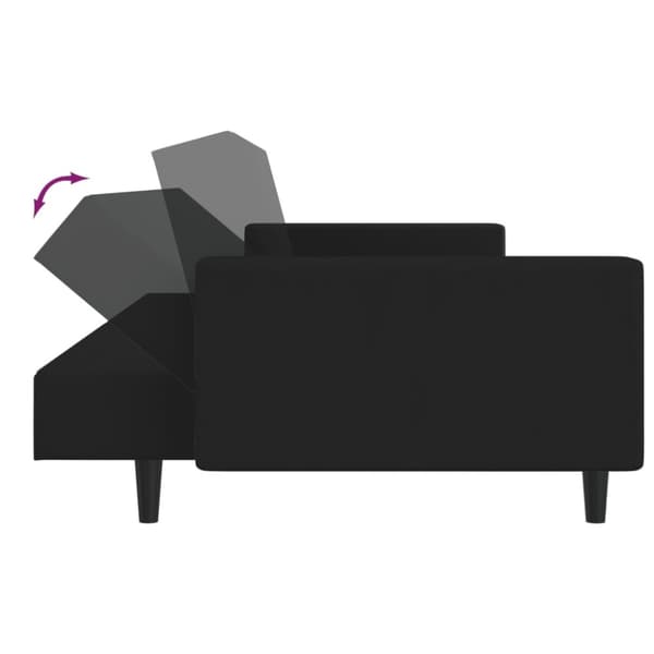 vidaXL Bäddsoffa 2-sits svart sammet