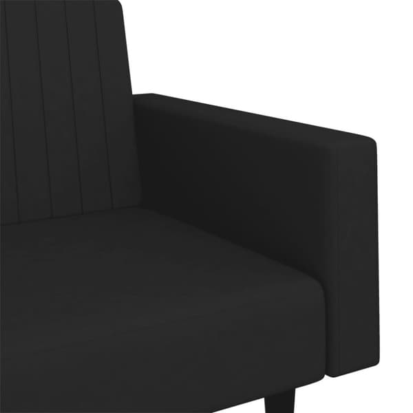 vidaXL Bäddsoffa 2-sits svart sammet