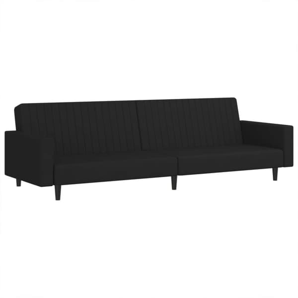 vidaXL Bäddsoffa 2-sits svart sammet