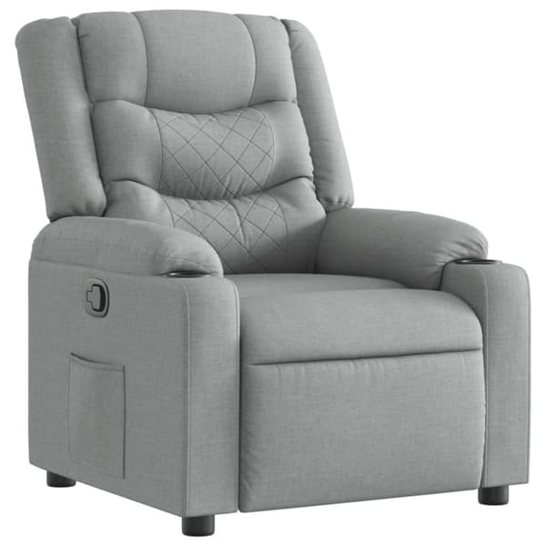 vidaXL Reclinerfåtölj ljusgrå tyg
