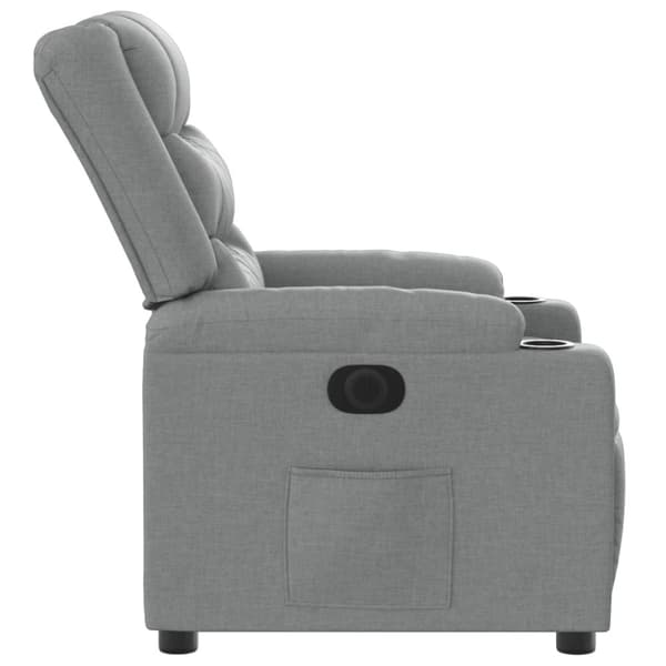 vidaXL Elektrisk reclinerfåtölj ljusgrå tyg