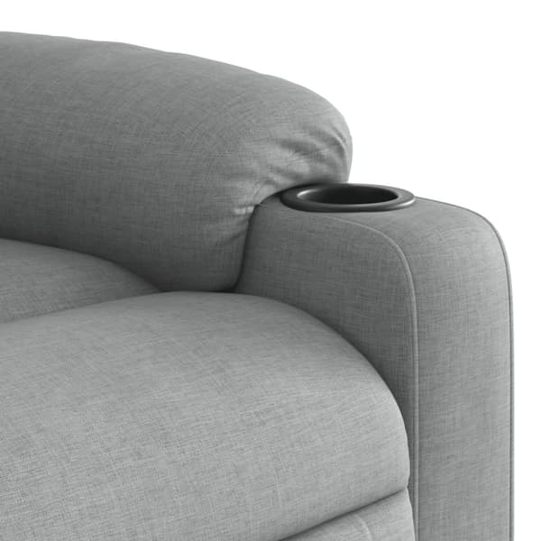 vidaXL Elektrisk reclinerfåtölj ljusgrå tyg