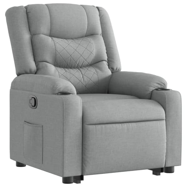 vidaXL Reclinerfåtölj med uppresningshjälp ljusgrå tyg