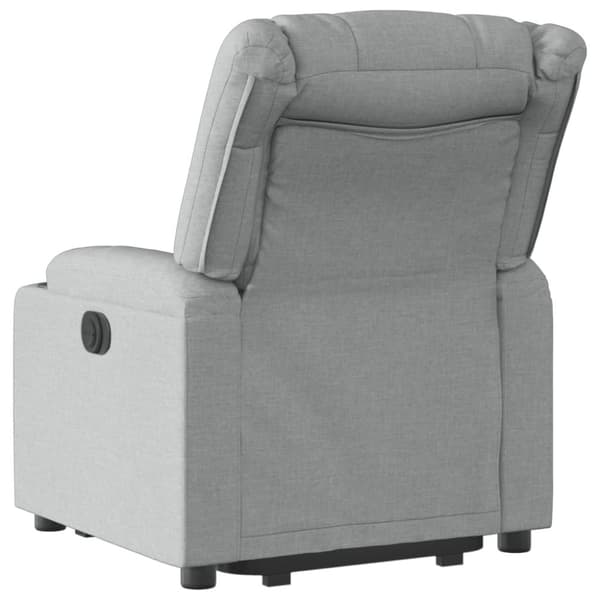 vidaXL Reclinerfåtölj med uppresningshjälp ljusgrå tyg
