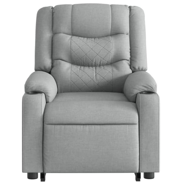 vidaXL Reclinerfåtölj med uppresningshjälp ljusgrå tyg