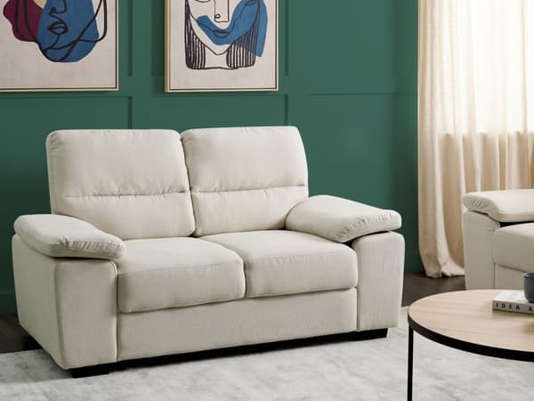 Stoffsofa lysebeige 2-seters sofa med polstring Stue