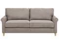 Miniatyrbilde 1 av 11: 3-seters sofa lysebrun stoff med treramme og sittepute Stue