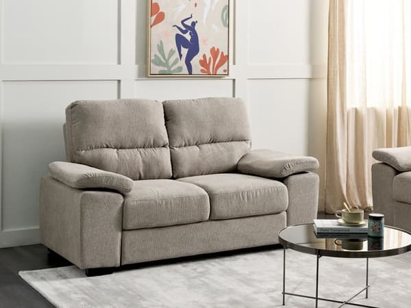 Stoffsofa lysebrun 2-seters sofa med polstring Stue