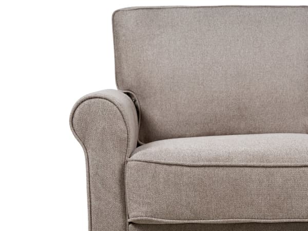 Sofa Lysebrunt stoff med treramme og spiralfjærer Stue 2-seter