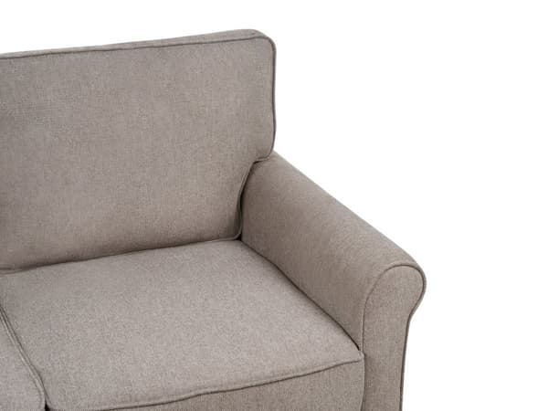 Sofa Lysebrunt stoff med treramme og spiralfjærer Stue 2-seter