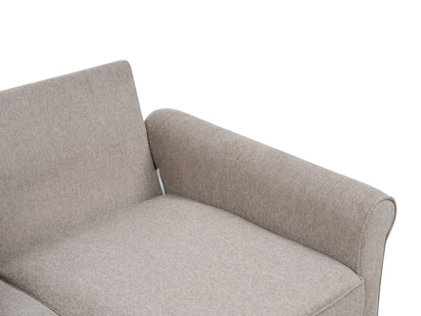 Sofa Lysebrunt stoff med treramme og spiralfjærer Stue 2-seter