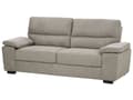 Miniatyrbilde 4 av 10: Stoffsofa lysebrun 3-seters sofa med stoppede pledd Stue