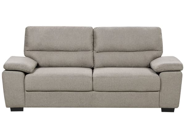 Stoffsofa lysebrun 3-seters sofa med stoppede pledd Stue