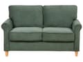 Miniatyrbilde 4 av 11: Sofa Mørkegrønn Kordfløyel Stoff Treramme Lommefjærer Stue Ribbet 2 Seter