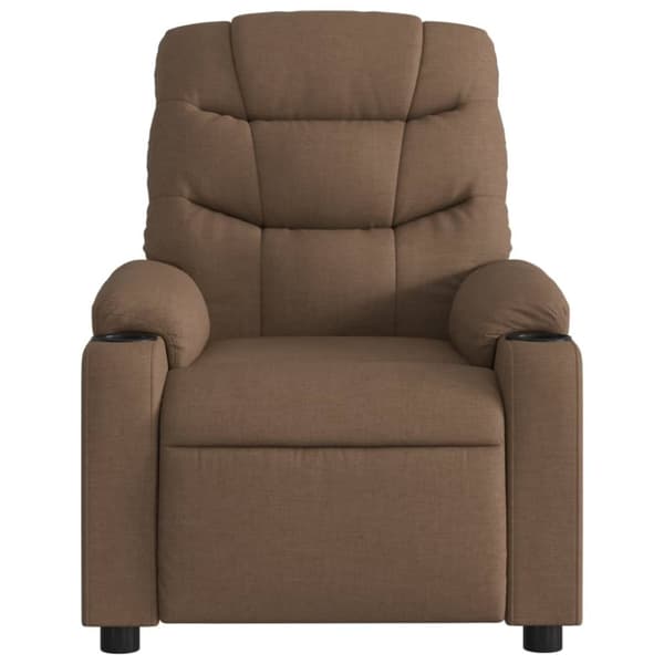 vidaXL Elektrisk reclinerfåtölj Brun tyg