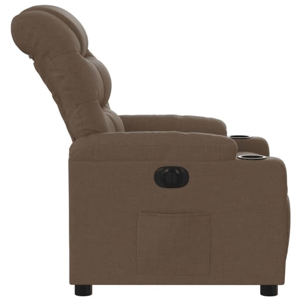 vidaXL Elektrisk reclinerfåtölj Brun tyg