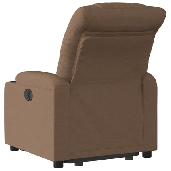 vidaXL Elektrisk reclinerfåtölj med uppresningshjälp brun tyg
