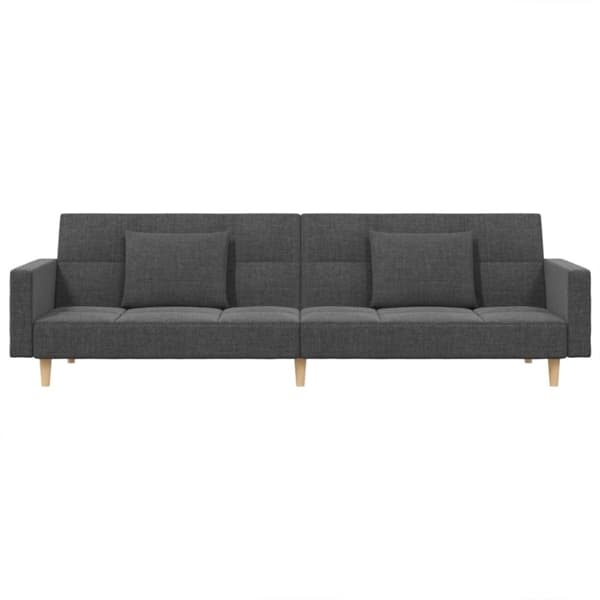 vidaXL Bäddsoffa 2-sits med två kuddar ljusgrå tyg