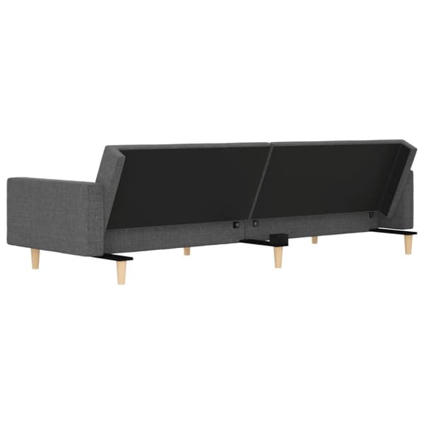 vidaXL Bäddsoffa 2-sits med två kuddar ljusgrå tyg