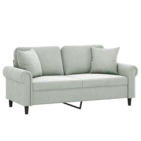 vidaXL 2-sitssoffa med prydnadskuddar ljusgrå 140 cm sammet