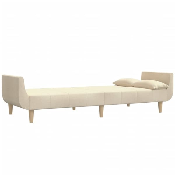 vidaXL 2-personers sovesofa med 2 puder stof cremefarvet