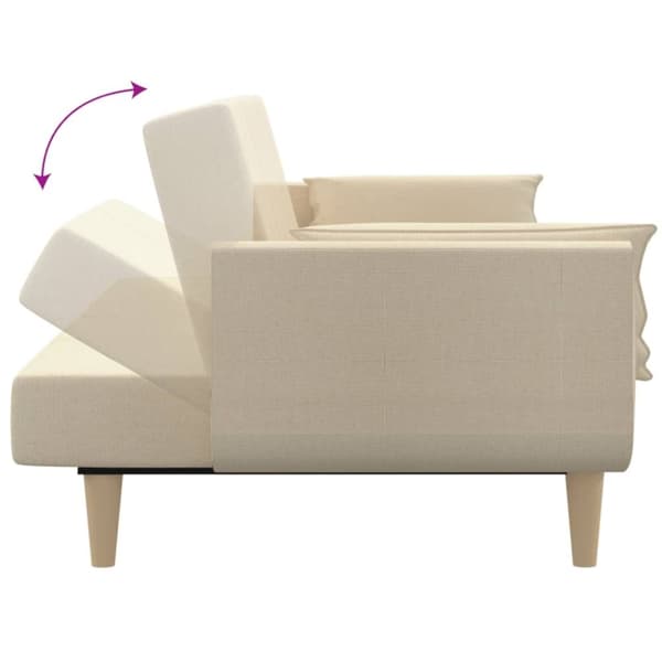 vidaXL 2-personers sovesofa med 2 puder stof cremefarvet