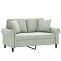 Miniatyrbillede 3 af 8: vidaXL 2-personers sofa med pyntepuder 120 cm velour lysegrå
