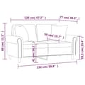 Miniatyrbillede 8 af 8: vidaXL 2-personers sofa med pyntepuder 120 cm velour lysegrå