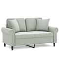 Miniatyrbillede 2 af 8: vidaXL 2-personers sofa med pyntepuder 120 cm velour lysegrå