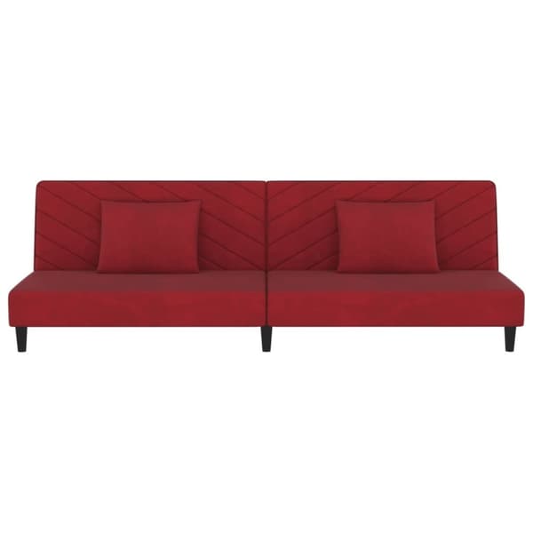 vidaXL 2-personers sovesofa med 2 puder fløjl vinrød