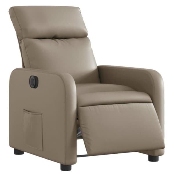 vidaXL Elektrisk reclinerfåtölj cappuccino konstläder