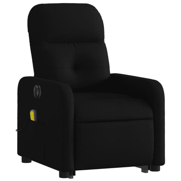 vidaXL Elektrisk massagefåtölj med uppresningshjälp svart tyg
