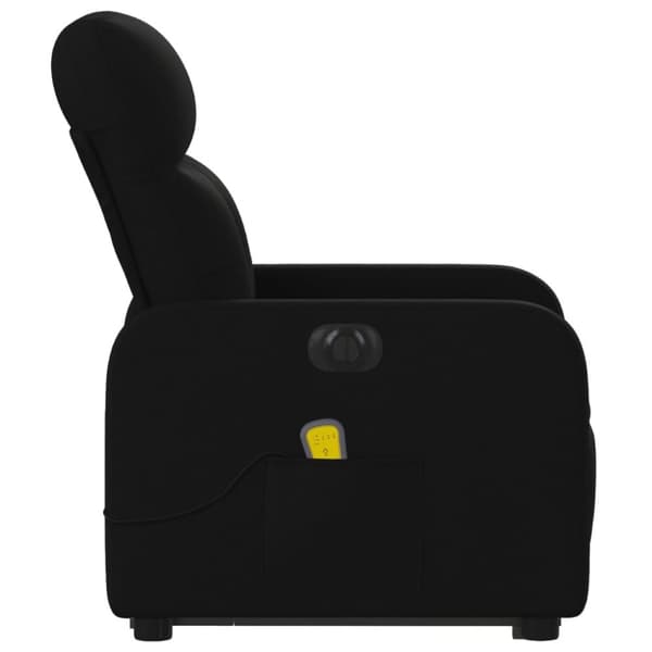 vidaXL Elektrisk massagefåtölj med uppresningshjälp svart tyg