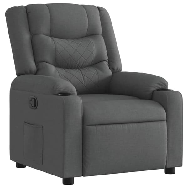 vidaXL Reclinerfåtölj mörkgrå tyg