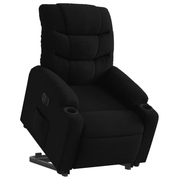 vidaXL Elektrisk reclinerfåtölj med uppresningshjälp svart tyg
