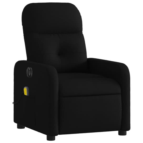 vidaXL Elektrisk massagefåtölj med uppresningshjälp svart tyg
