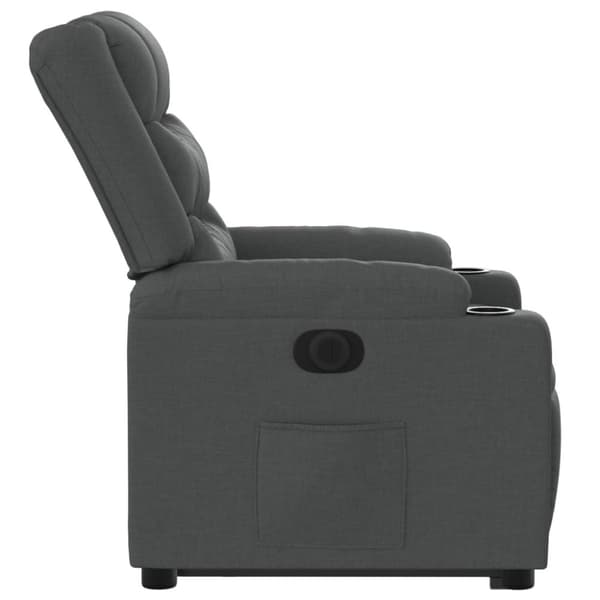 vidaXL Elektrisk reclinerfåtölj med uppresningshjälp mörkgrå tyg