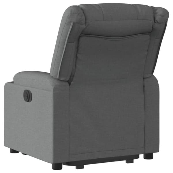vidaXL Reclinerfåtölj med uppresningshjälp mörkgrå tyg