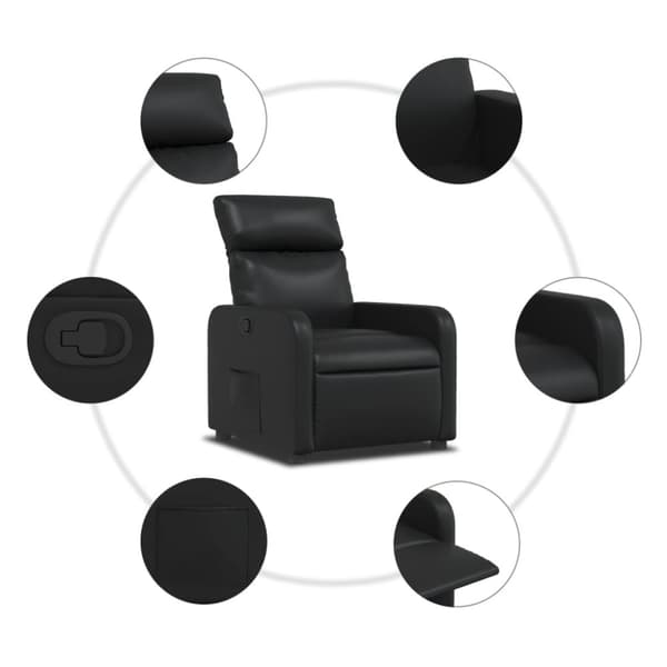 vidaXL Reclinerfåtölj svart konstläder