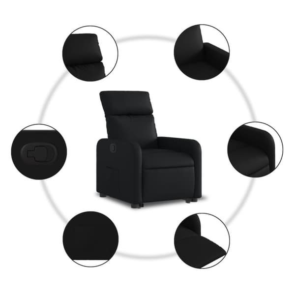 vidaXL Reclinerfåtölj med uppresningshjälp svart konstläder