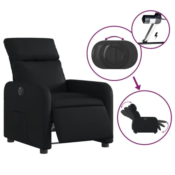 vidaXL Elektrisk reclinerfåtölj svart konstläder
